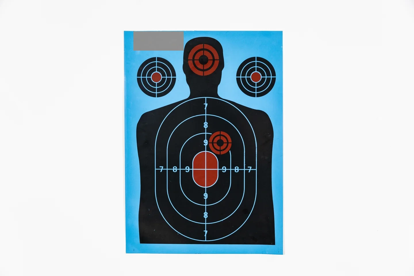 Blue silhouette with three aiming areas
