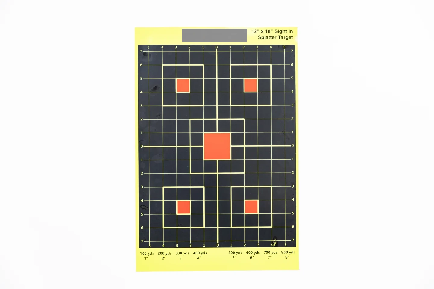 Grid sheet with square aiming zones
