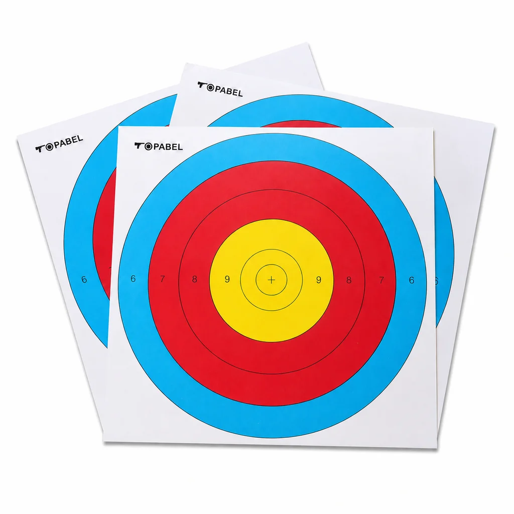 Topabel 42 × 42 cm Paper Archery Target Faces, 50-Sheet Pack