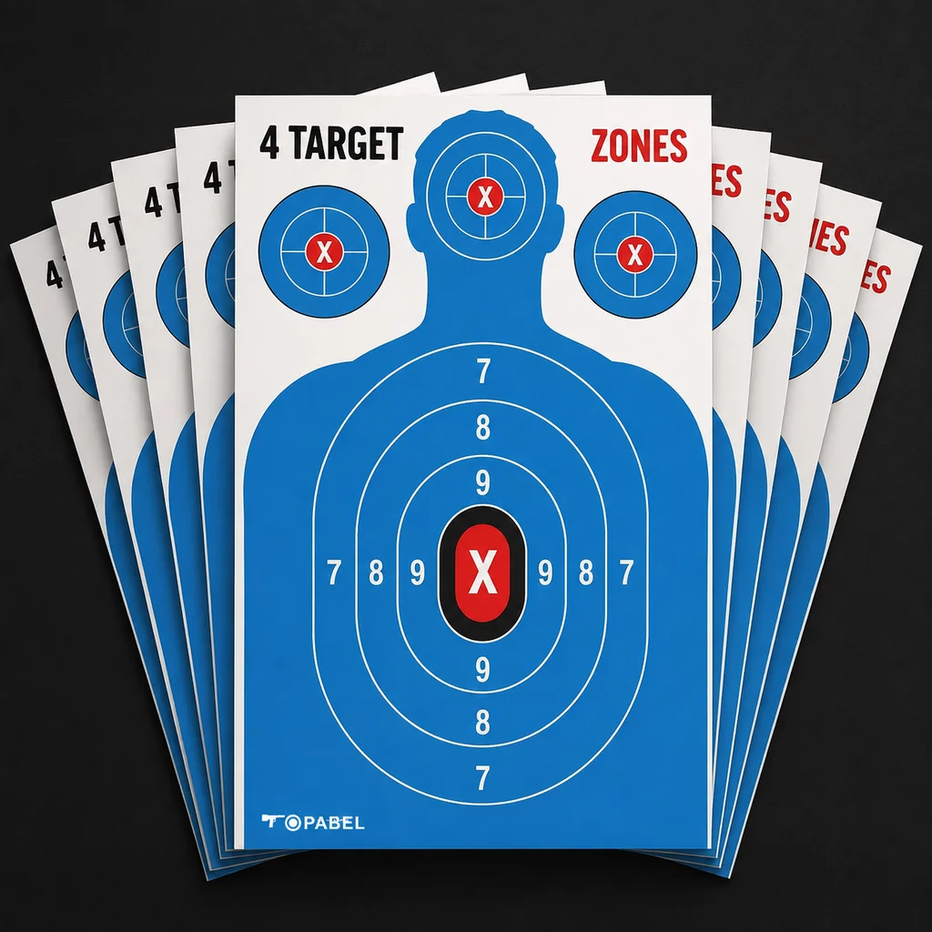 Topabel 23 × 35 in Four-Zone Blue Silhouette Target, Coated Paper