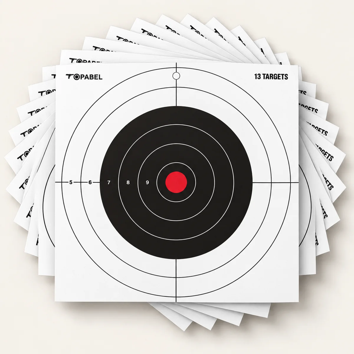 Topabel 12 × 12 in Red-Center Bullseye Paper Targets, 13 Targets