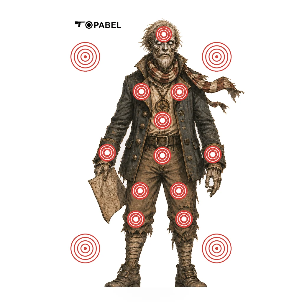 Topabel Zombie Pirate Fun Paper Shooting Targets, 12.3 × 17.5 Inch, 30-Pack