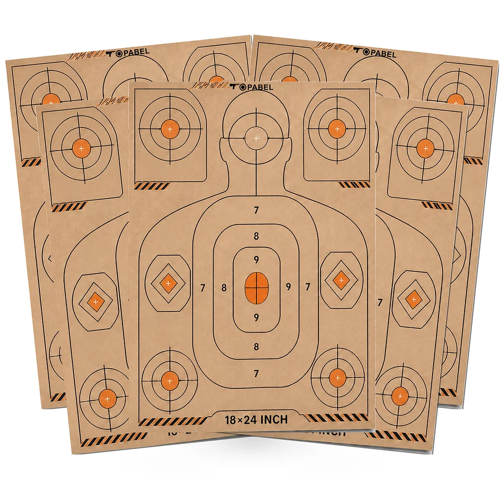 Budget-Friendly Kraft Paper Multi-Zone Shooting Targets, Customizable 18x24 Inch Silhouette Target Sheets for Range Practice Use