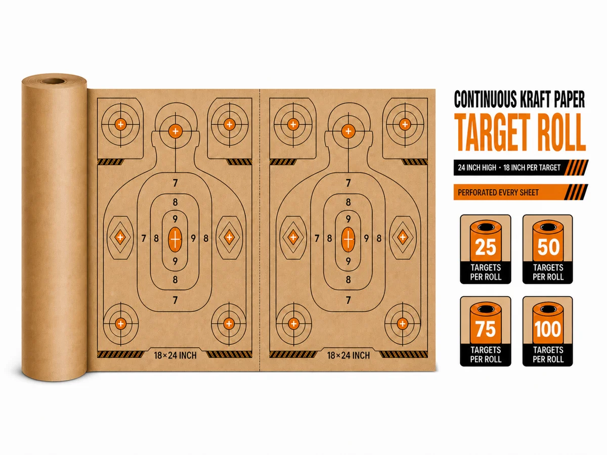 Budget-Friendly Kraft Paper Target Roll, Multi-Zone Customizable Targets for Continuous Range Training with Fewer Target Changes