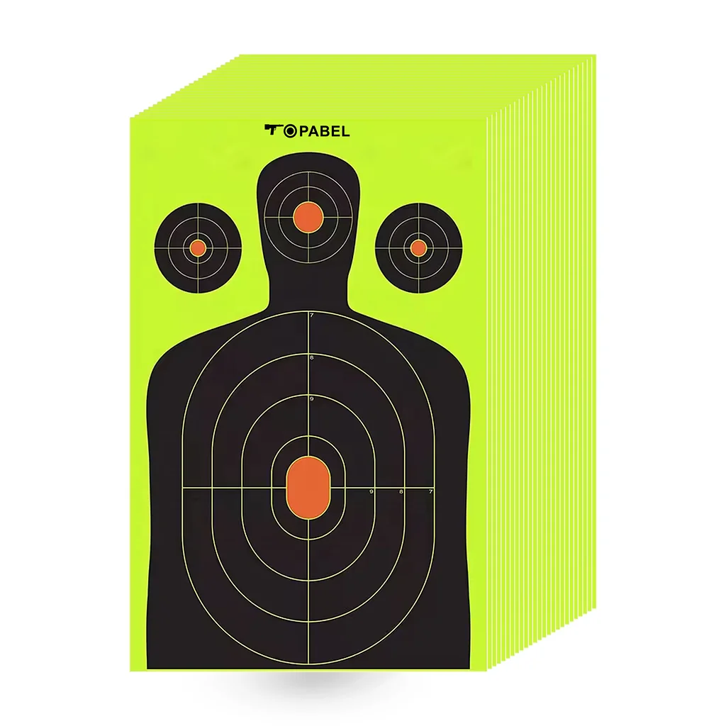 Bright Fluorescent Yellow 12 x 18 Inch Self-Adhesive Reactive Splatter Silhouette Shooting Target