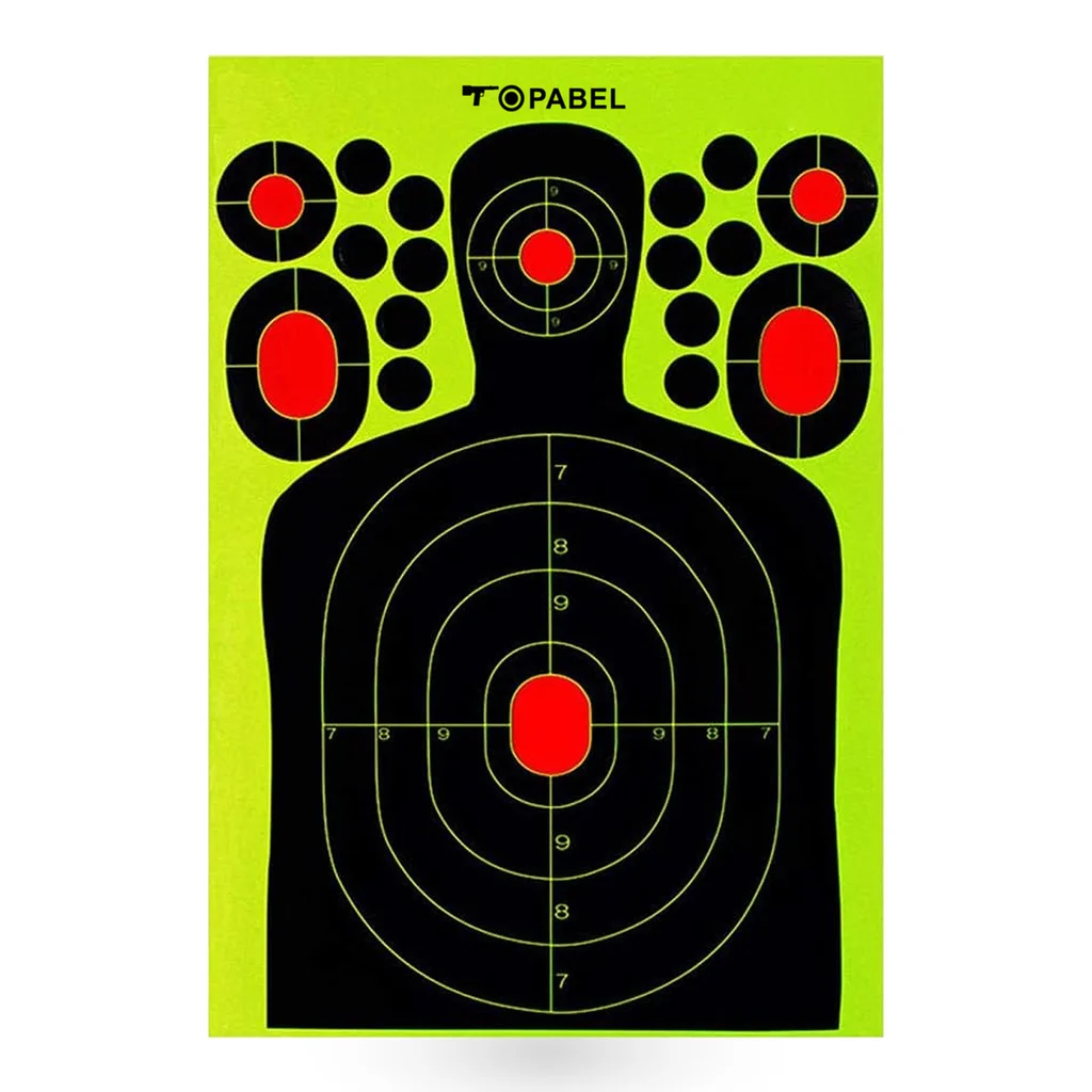 9.5 x 14.5 Inch Bright Fluorescent Self-Adhesive Reactive Splatter Silhouette Shooting Target