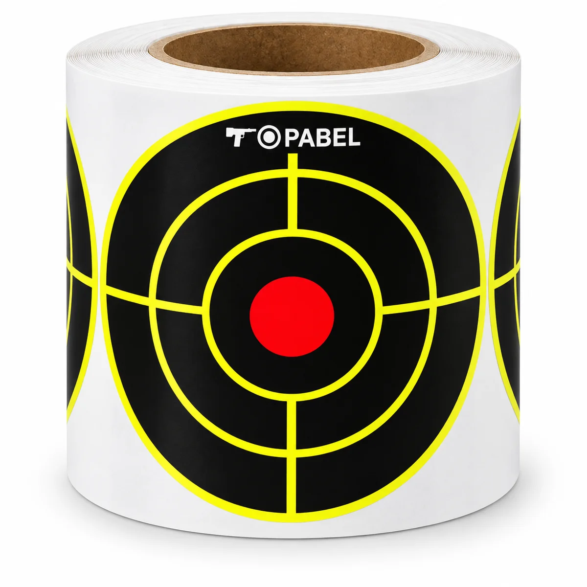 4 Inch Self-Adhesive Fluorescent Yellow Reactive Splatter Bullseye Targets