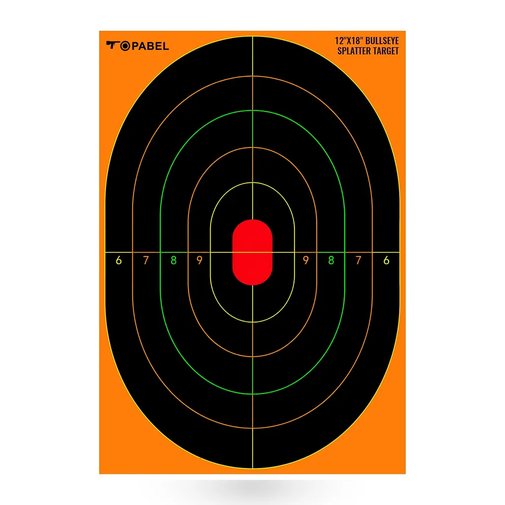 Topabel 12 x 18 Inch Multi-Color Reactive Bullseye Targets