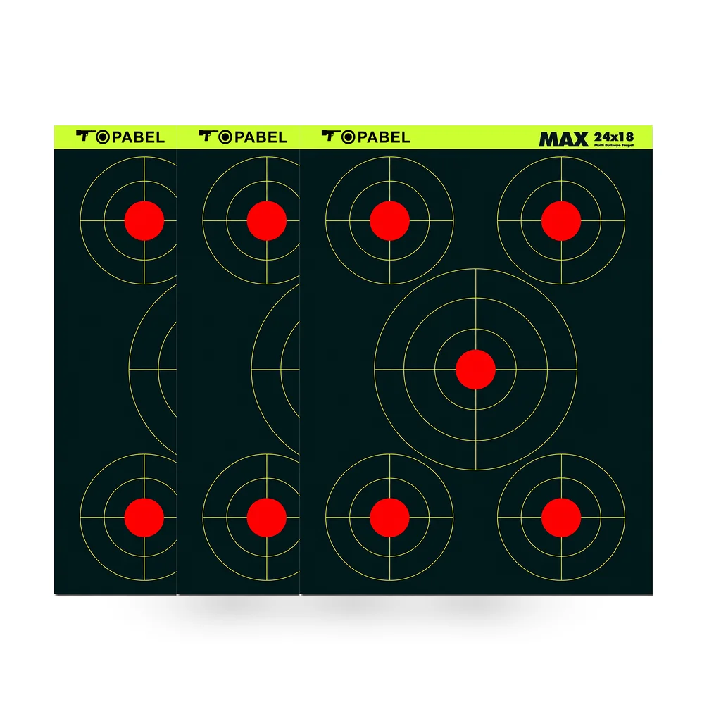Topabel 18 x 24 Inch Two-Color Reactive Multi-Bullseye Targets