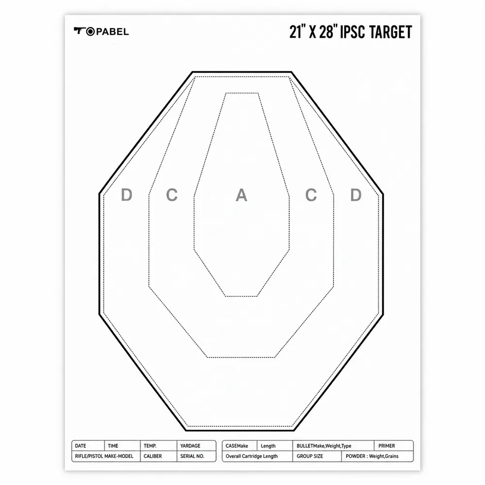 IPSC-Style White Octagonal Practice Target