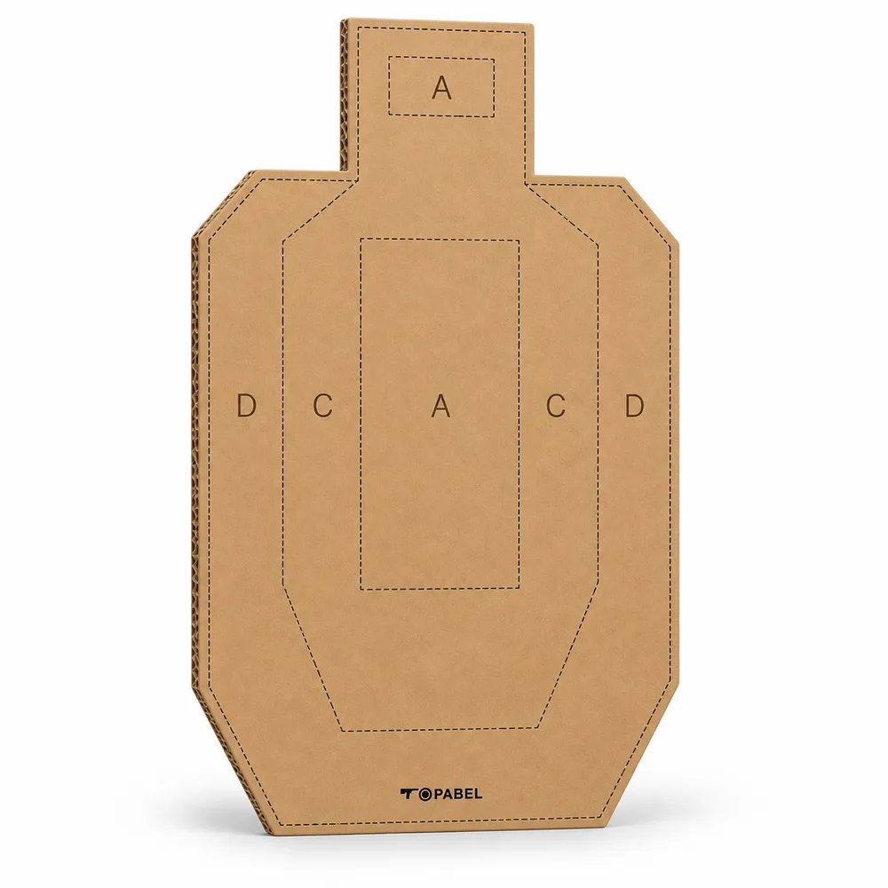 Half Size Economy Water-Resistant USPSA-Style Corrugated Cardboard Silhouette Target