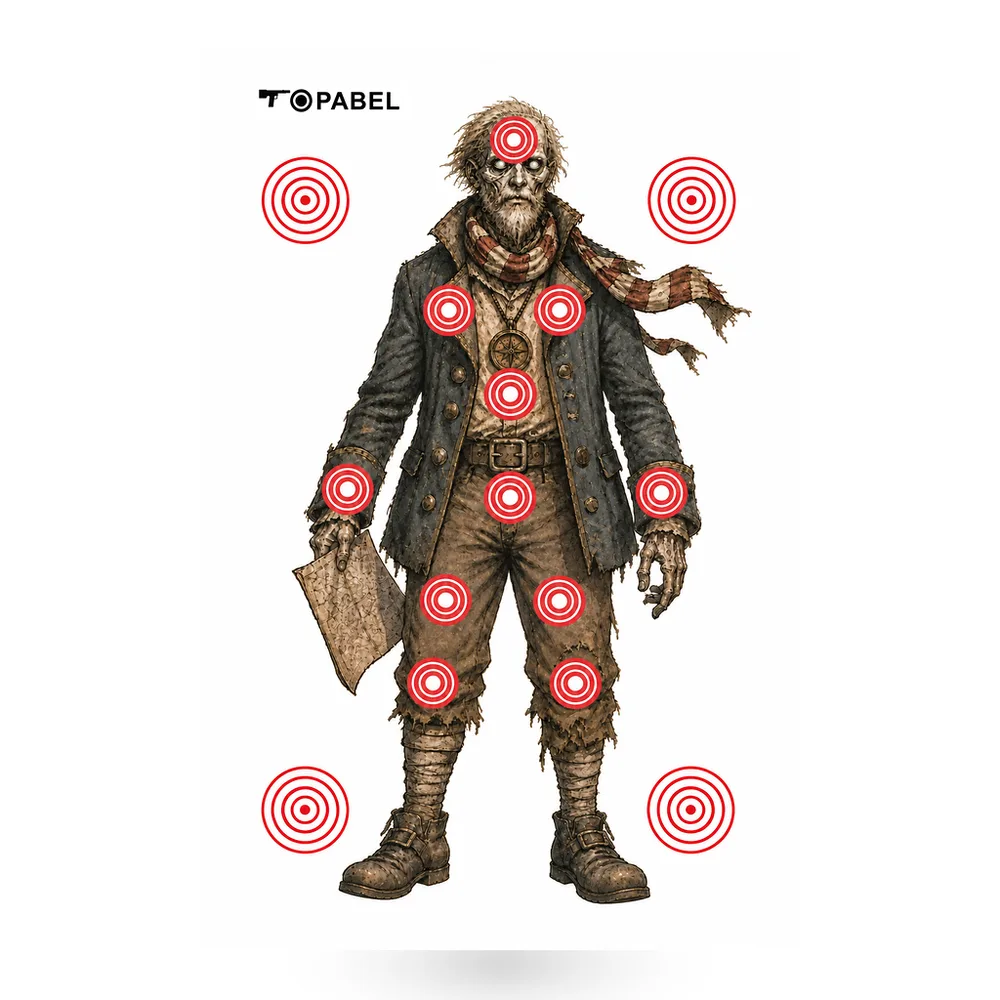 Topabel Zombie Pirate Paper Shooting Targets, 12 × 18 Inch, 50 Sheets