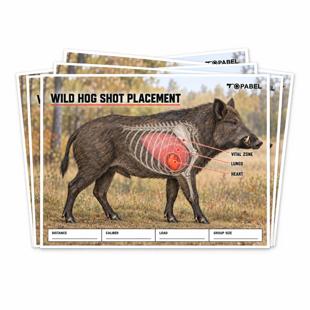 Full-Color Wild Boar Hunting Practice Target with Highlighted Vital Zones
