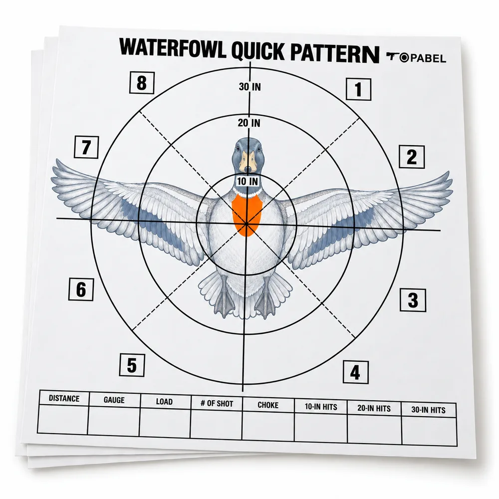 40-Inch 8-Zone Quick Sight-In Waterfowl Hunting Paper Target – Front View