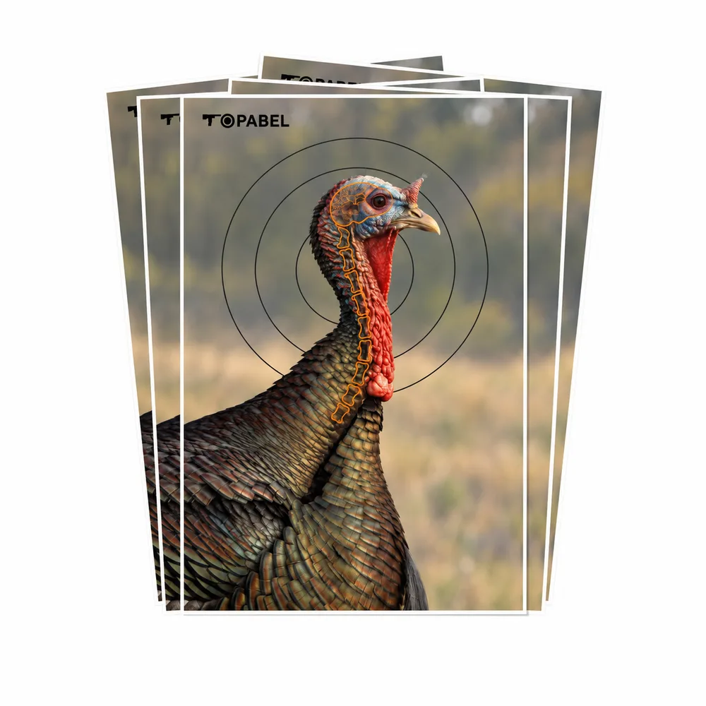 Full-Color Turkey Hunting Practice Target with Highlighted Vital Zones