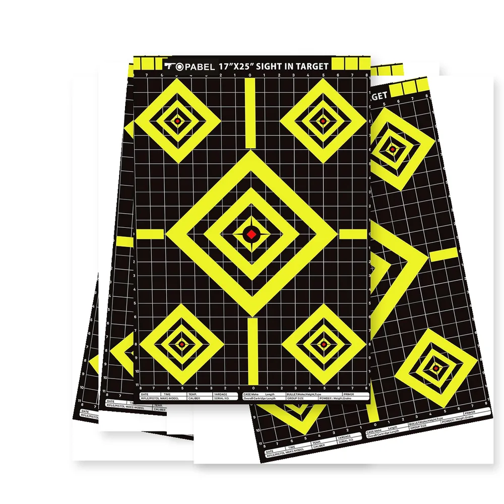 Topabel 17 × 25 Inch Five-Zone Reactive Splatter Sight-In Paper Target