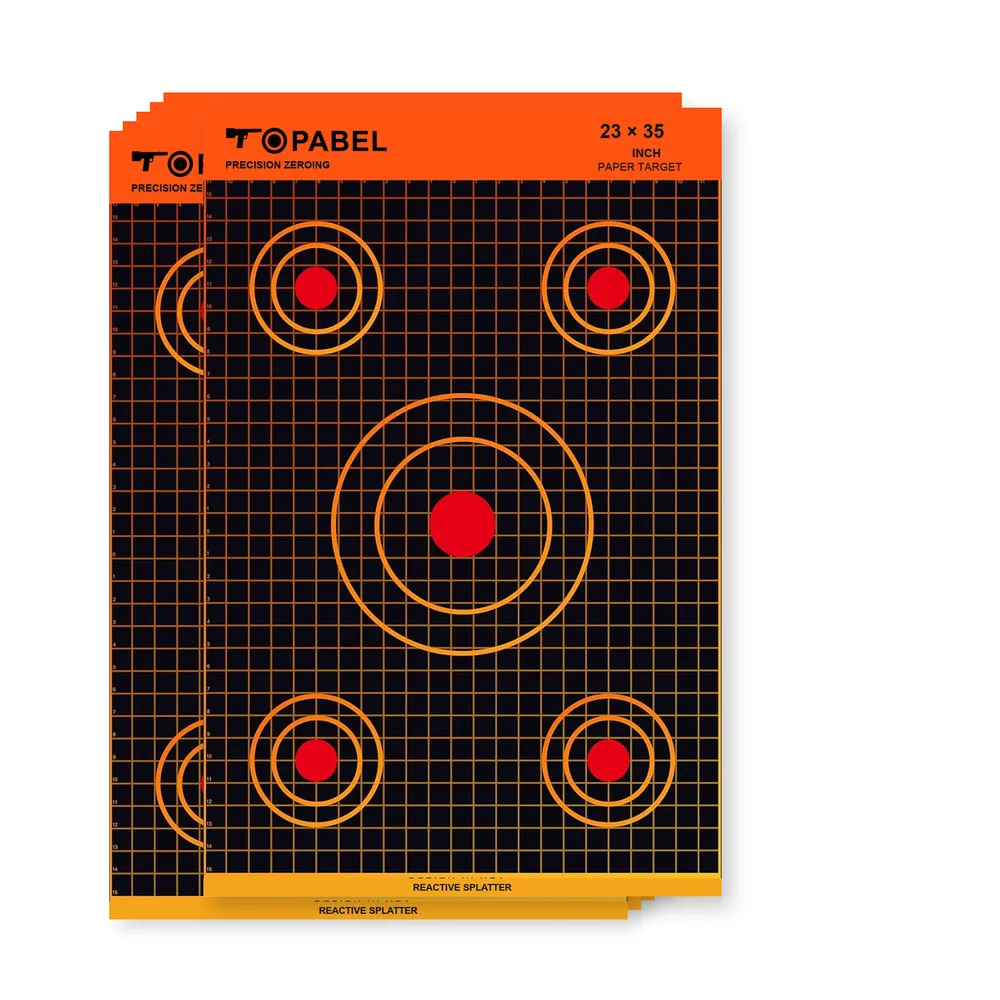 Topabel 23 × 35 Inch Five-Zone Reactive Splatter Precision Zeroing Paper Target