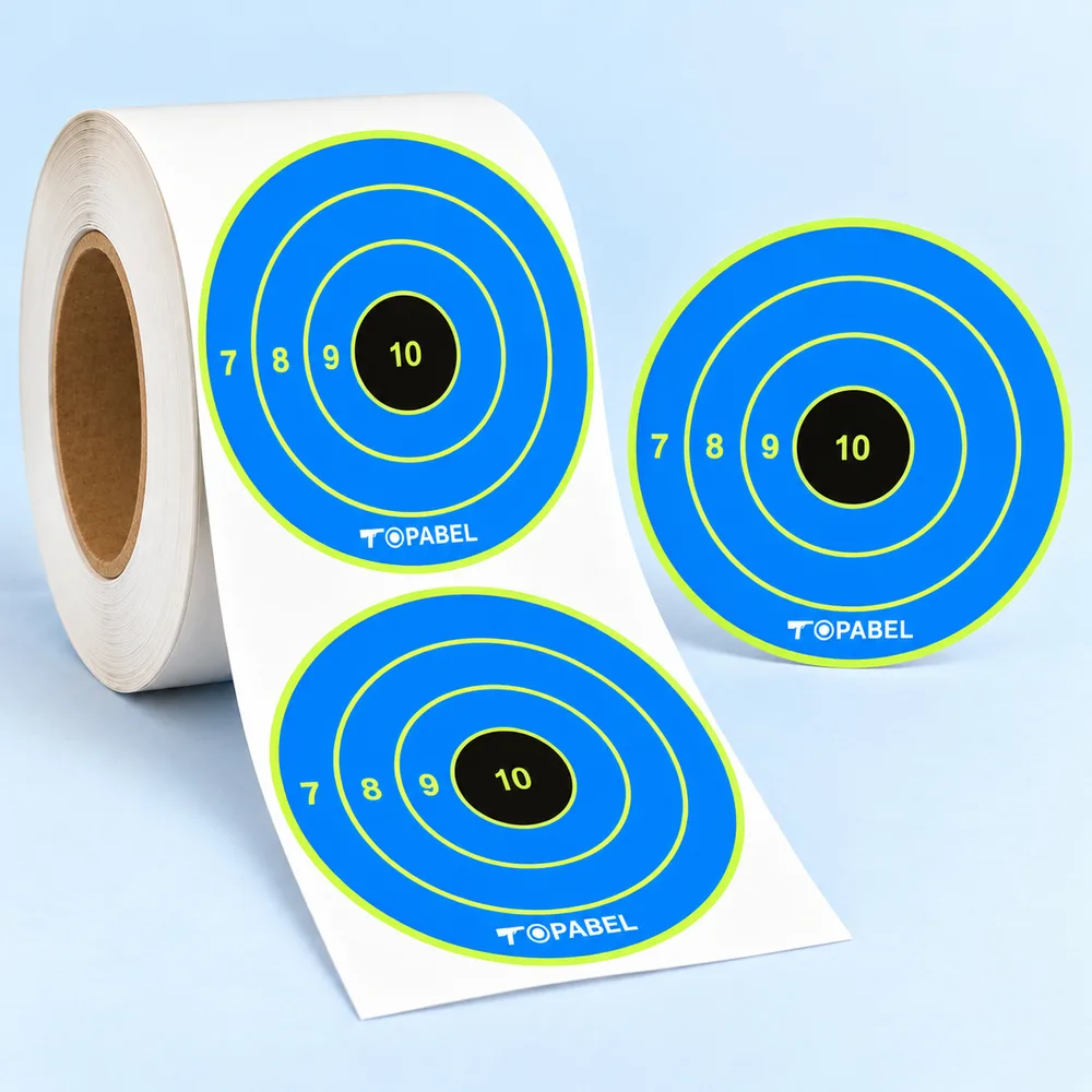 Topabel 4 × 4 Inch Round Self-Adhesive Reactive Splatter Target Roll