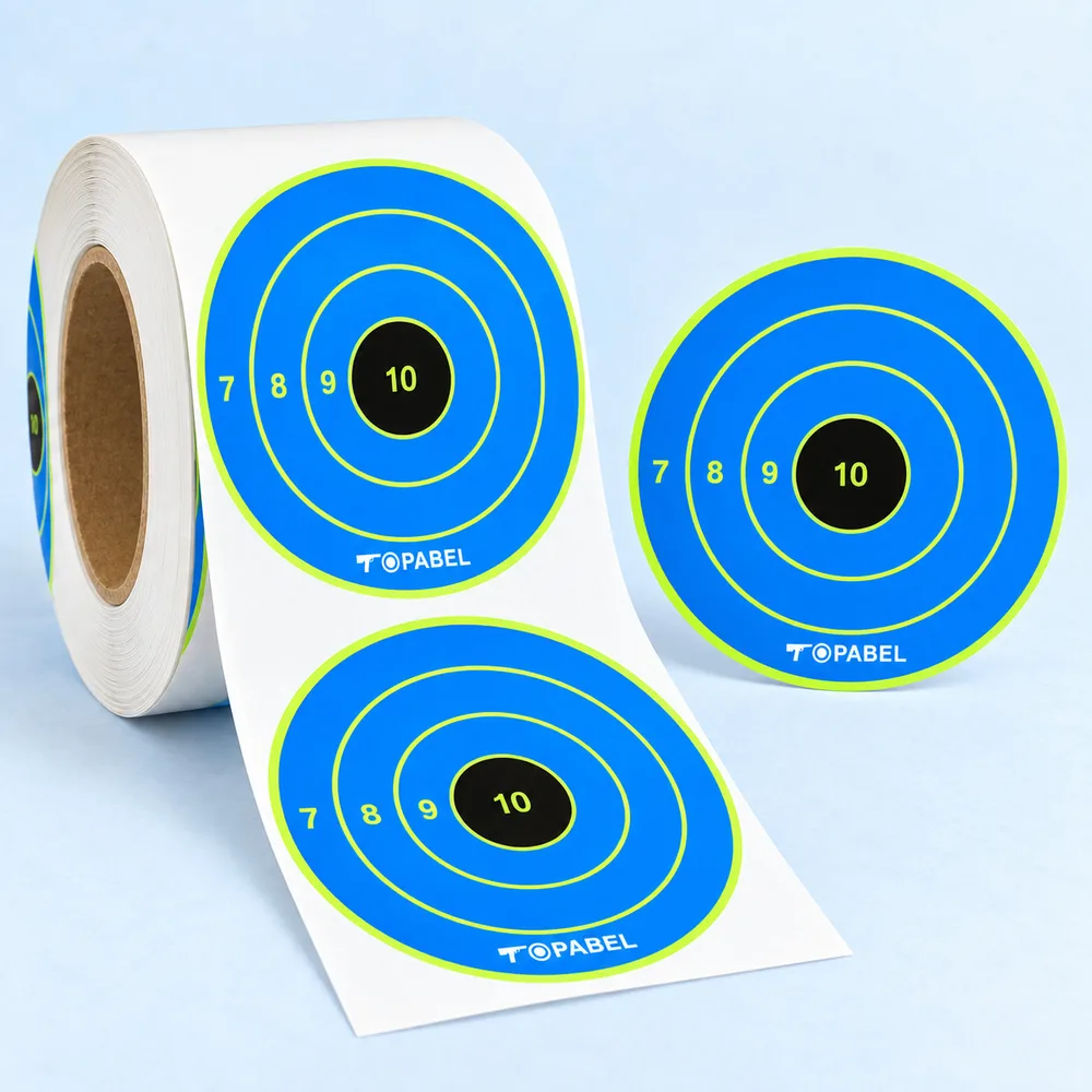 Topabel 4 × 4 Inch Round Self-Adhesive Reactive Splatter Target Roll