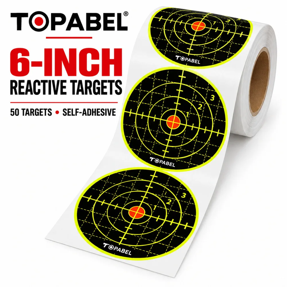 Topabel 6 × 6 Inch Round Self-Adhesive Reactive Splatter Target Roll