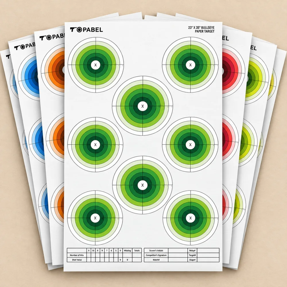Topabel 23 × 35 Inch Multi-bullseye layout with a score table Shooting Target