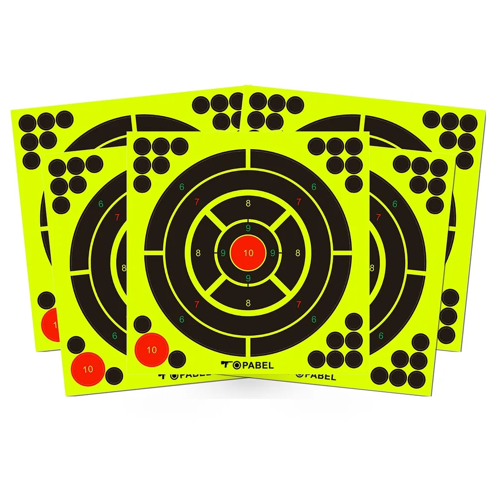 Wholesale 8 Inch Fluorescent Yellow Self-Adhesive Reactive Splatter Bullseye Shooting Target