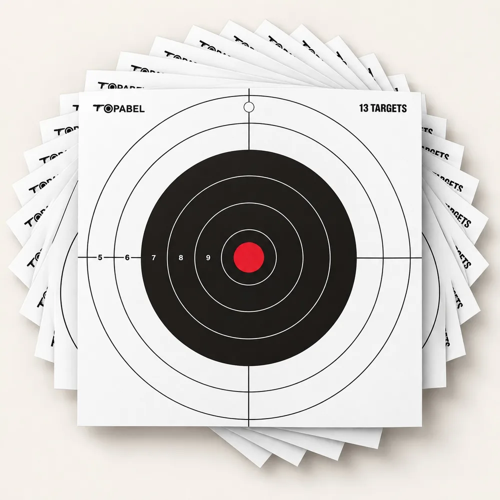 Topabel 12 × 12 in Red-Center Bullseye Paper Targets, 13 Targets