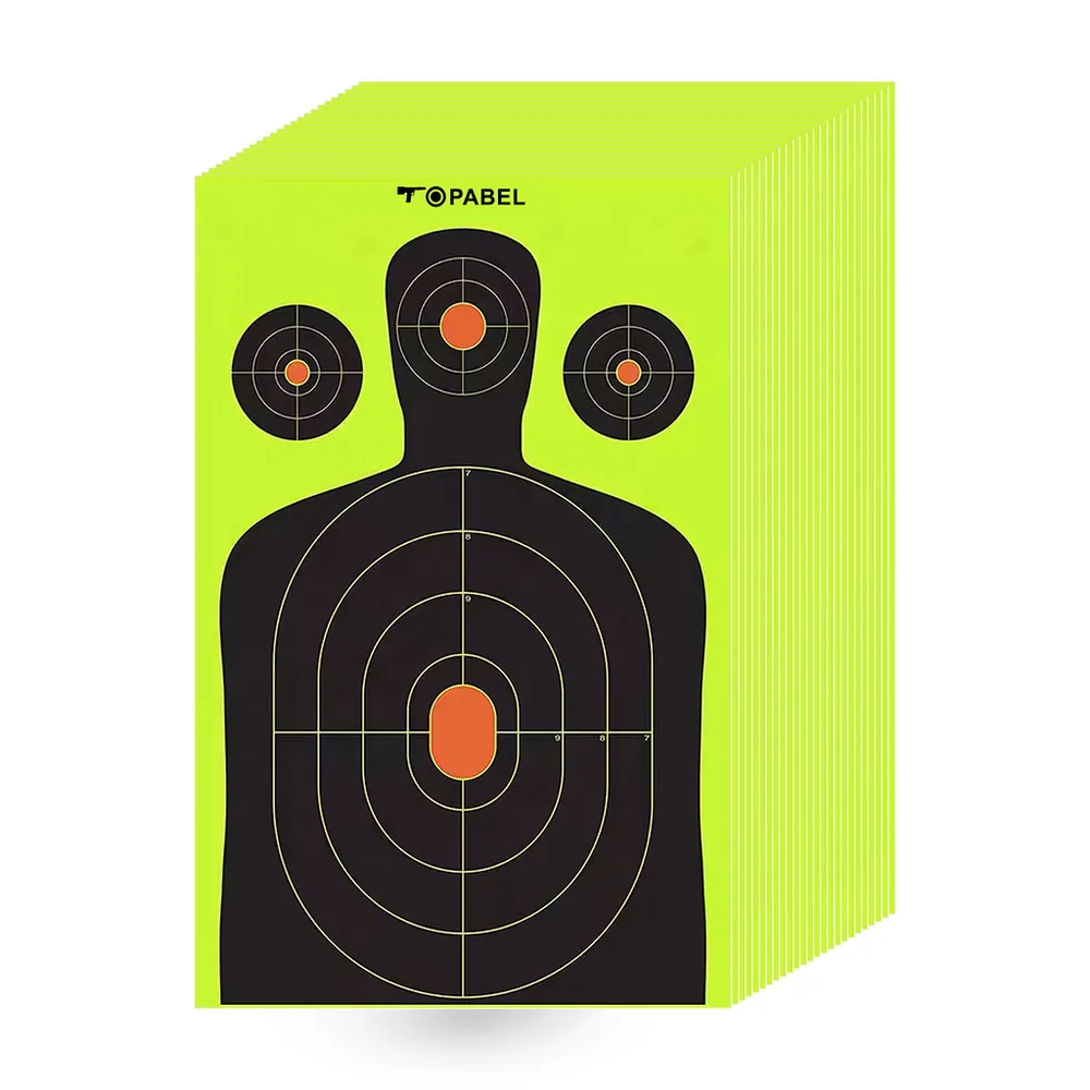Topabel 12 × 18 Inch Reactive Splatter High-visibility silhouette Shooting Target