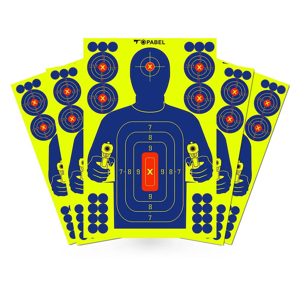 Topabel 12 × 18 Inch Reactive Splatter Large silhouette aiming area Shooting Target