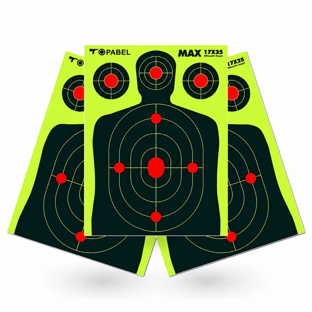 Topabel 17 × 25 Inch Two-Color Reactive Silhouette Targets, 10-Pack