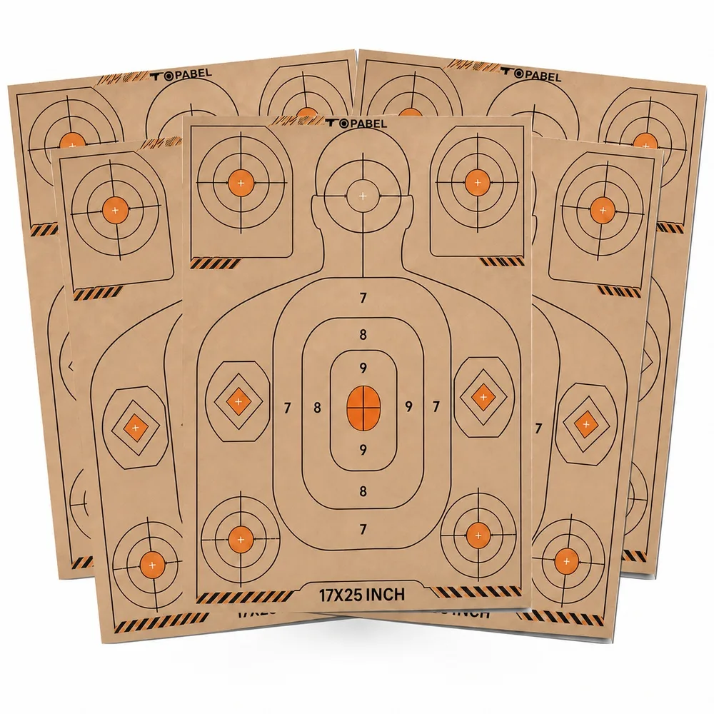 Budget-Friendly Kraft Paper Multi-Zone Shooting Targets, Customizable 17×25 Inch Silhouette Target Sheets for Range Practice Use