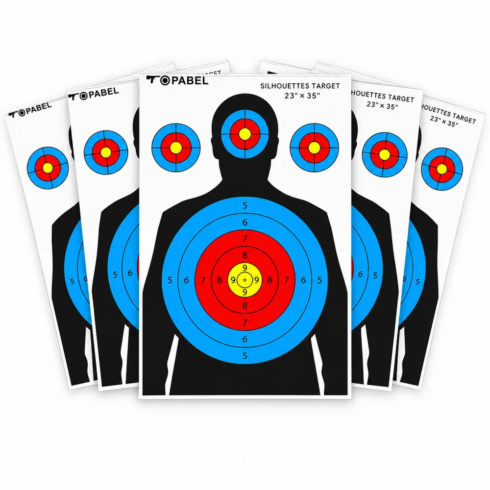 Topabel 23 × 35 Inch Multicolor silhouette with head, side and torso aiming zones Shooting Target